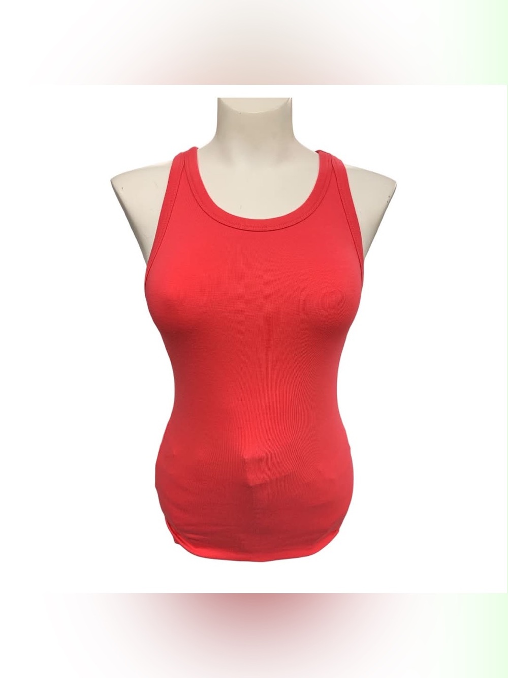 GAP Coral Red Ribbed Tank Top Size S